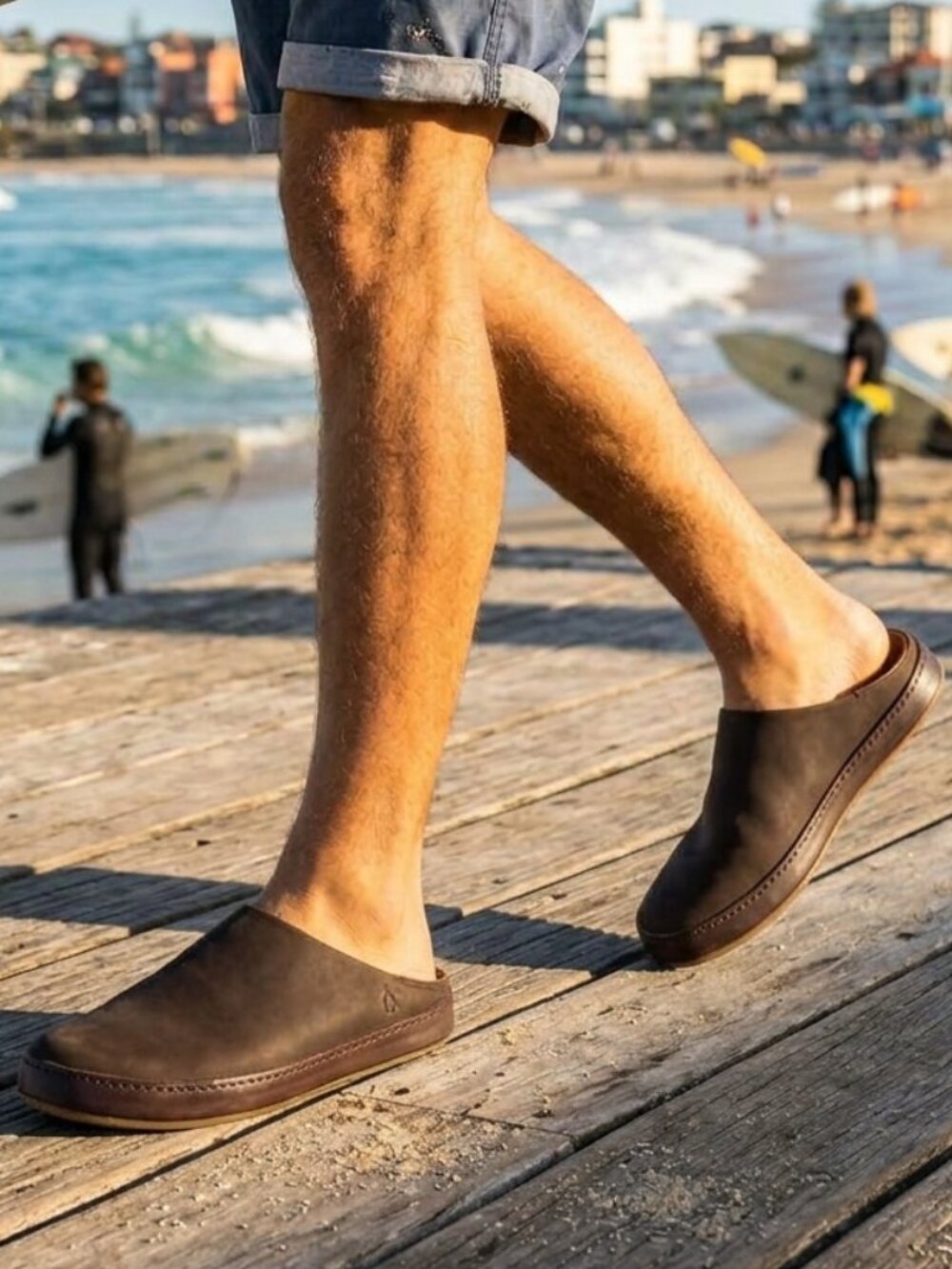 OluKai Ku'u Casual Slip-On Shoes Mules Sandals Size 10 $120 in Dark Java